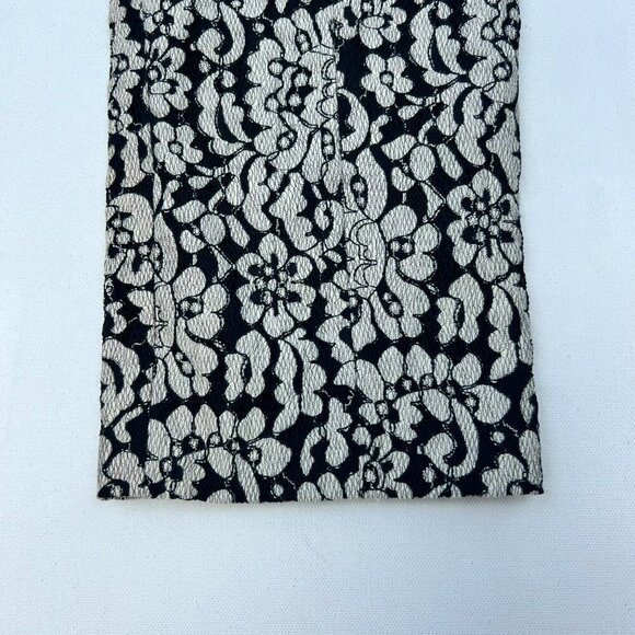 Mystree Womens Lace Cropped Dress Pants Black/Cream Size Medium Pockets - Picture 5 of 10